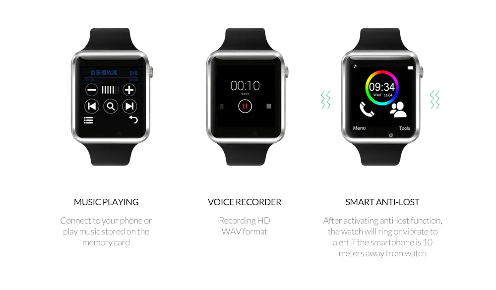 Smart Watch Αφής Κινητό Τηλέφωνο Bluetooth & Handsfree με Ελληνικό Μενού, Ίντερνετ, Κάμερα, Facebook, Twitter, Βηματομετρητή, Ποιότητα Ύπνου